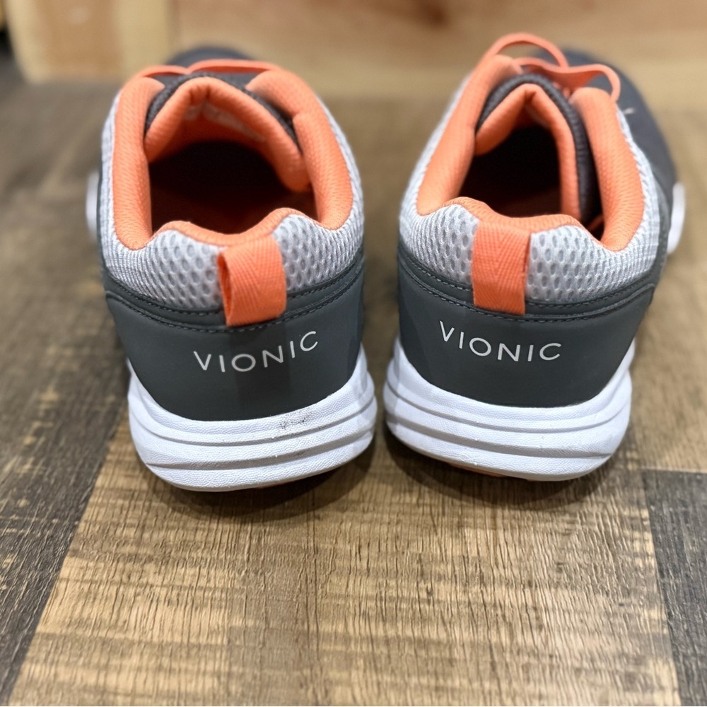 Women's Gray Athletic Sneakers with Coral Accents - Picture 6 of 8